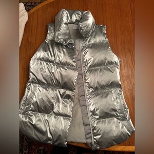 Athleta Metallic Silver Vest